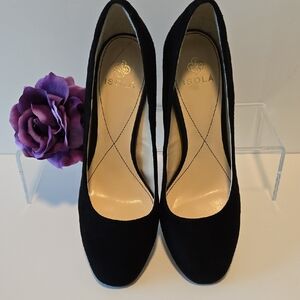 Isola Eleni Black Suede Heels Sz 8.5
